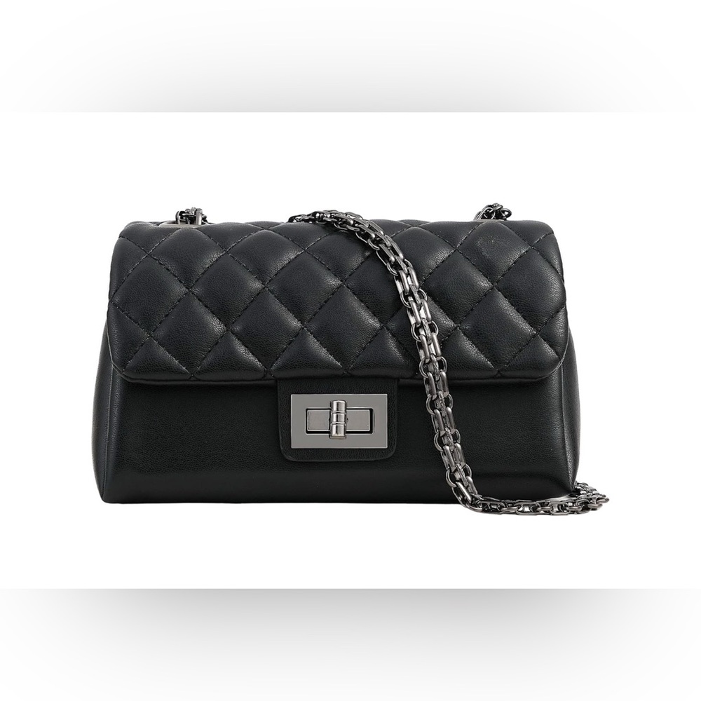 Black Quilted Chain Bag